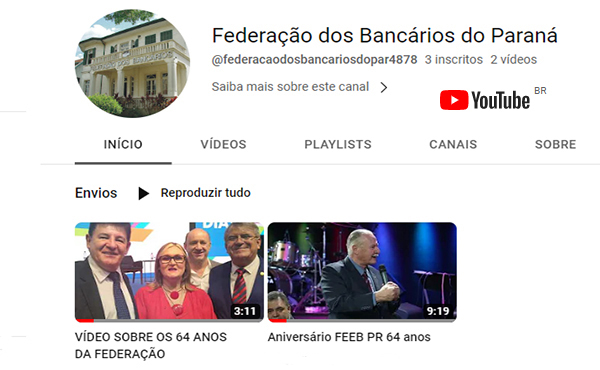 Agora Federação tem canal no Youtube