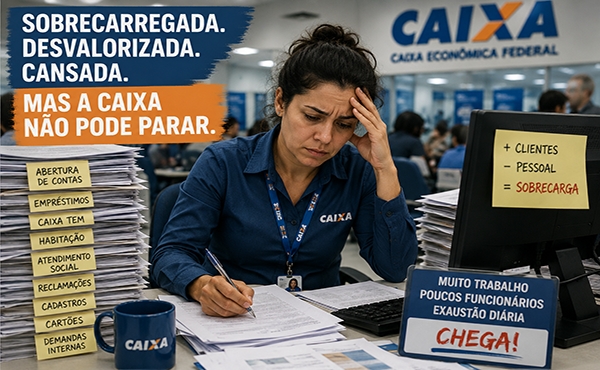 Empregados da rede de agências da Caixa denunciam sobrecarga, pressão e adoecimento