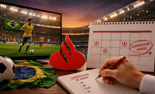 Santander frustra trabalhadores e impõe compensação de horas nos dias de jogos da Seleção