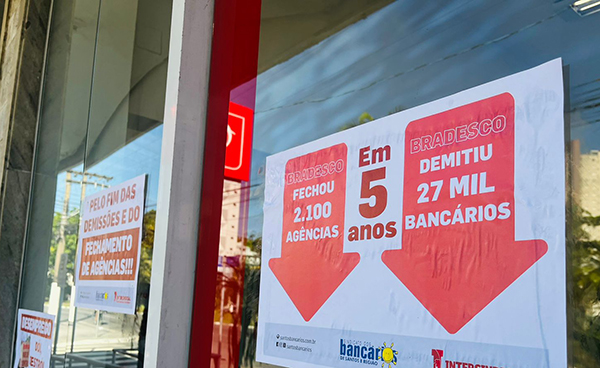 Bradesco fechará duas agências e Sindicato protesta 
