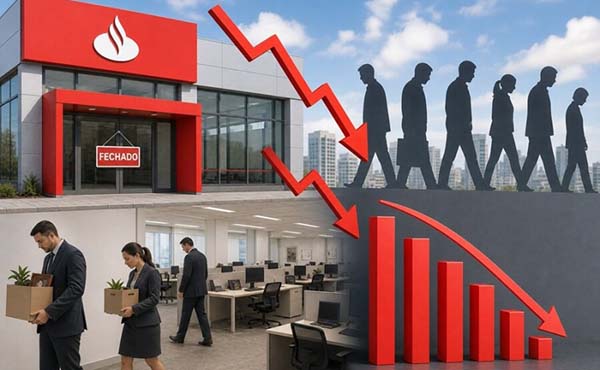Caem número de agências, de bancários e o lucro do Santander no primeiro trimestre de 2026